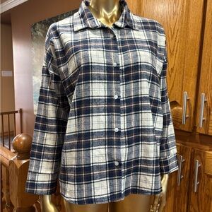 Yana Blue and Cream Plaid Shirt